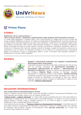 newsletter maggio - Università degli Studi di Verona