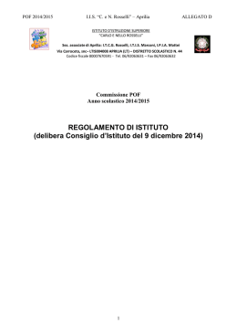 Regolamento d`Istituto 2014-2015 v. 27-1-2015