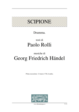 SCIPIONE Paolo Rolli Georg Friedrich Händel