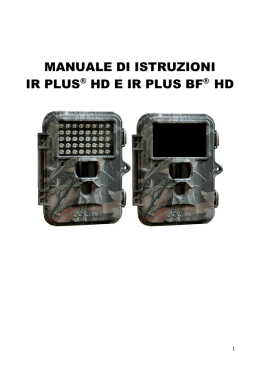 MANUALE DI ISTRUZIONI IR PLUS&reg; HD E IR PLUS BF&reg; HD