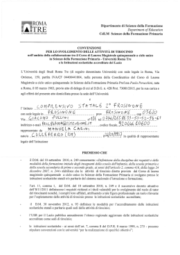 convenzione scienze della formazione primaria – universita` roma tre