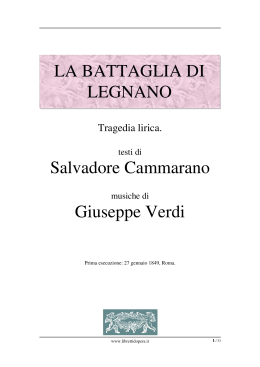 La battaglia di Legnano - Libretti d`opera italiani