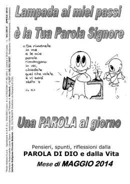 Maggio 2014 - Comunit&agrave; Piccola Betania