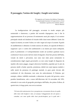 Il paesaggio, l`anima dei luoghi, i luoghi senz`anima