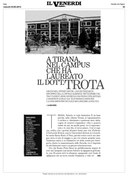 A Tirana, nel campus che ha laureato il dott. Trota