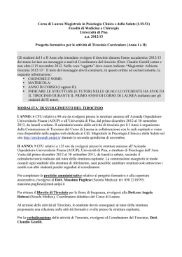 Corso di Laurea Magistrale in Psicologia Clinica e della Salute (LM