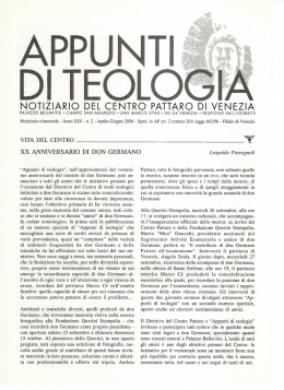 Visualizza il n. 2 del 2006 - Centro di studi teologici Germano Pattaro
