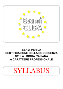 Syllabus PDF - Esami CLIDA