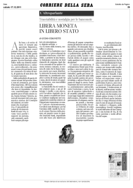 Libera moneta in libero stato