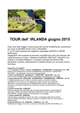 TOUR dell` IRLANDA giugno 2015