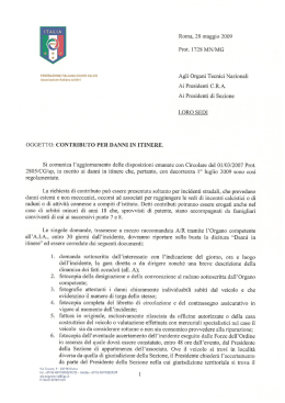 Roma, 28 maggio 2009 Prot. 1728 MN/MG Agli Organi Tecnici