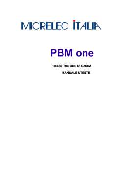 Manuale utente PBM ONE - Sa.Bi. System di Busso Alessandro