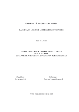 UNIVERSIT DEGLI STUDI DI PISA FACOLT DI