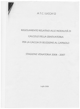 Regolamento per la caccia di selezione del capriolo