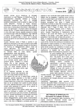 Page 1 Comunit&agrave; Pastorale SS. Nome di Maria (Barzan&ograve; &ndash; Cremella