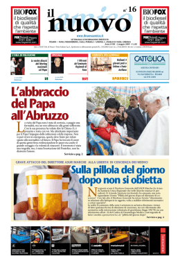 L`abbraccio del Papa all`Abruzzo - Diocesi di Fano Fossombrone