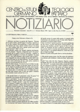 Visualizza il n. 1 del 1996 - Centro di studi teologici Germano Pattaro
