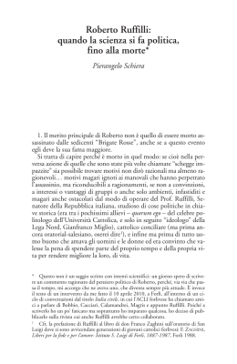 Il contributo del prof. P. Schiera al percorso