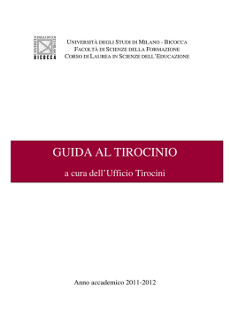 guida al tirocinio - Dipartimento di Scienze Umane per la Formazione