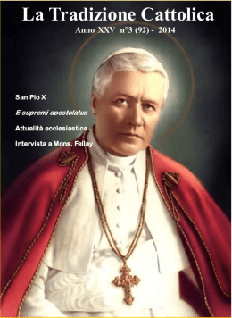 n&deg; 92 (2014 n&deg; 3) - Fraternit&agrave; Sacerdotale San Pio X
