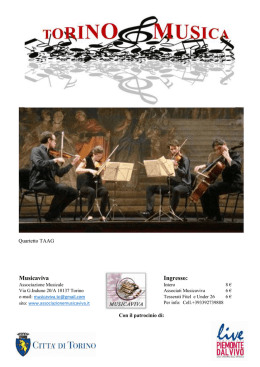 Musicaviva Ingresso - LIVE Piemonte dal Vivo – Circuito regionale