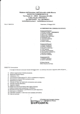 Convocazione Consiglio d`Istituto 29 maggio 2015