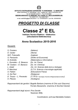Classe 2 E EL - G. Veronese – G.Marconi