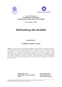 Dall`handicap alla disabilità - FRANCESCA