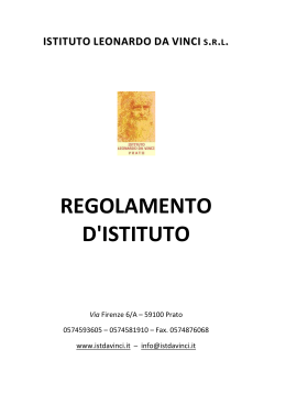 REGOLAMENTO D`ISTITUTO - Istituto Leonardo da Vinci