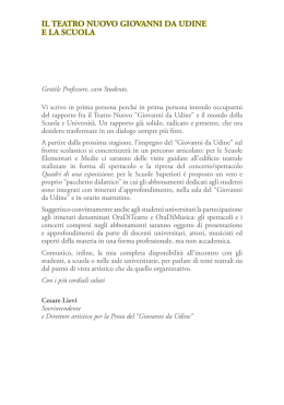 IL TEATRO NUOVO GIOVANNI DA UDINE E LA SCUOLA