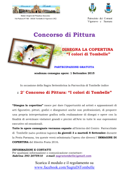 Concorso di pittura -Tombelle 2015 REGOLAMENTO
