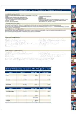 informazioni utili e condizioni di partecipazione