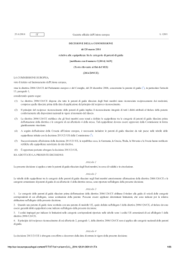 Decisione della Commissione 20.03.2014 Rrelativa alle