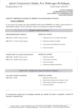 Impegni collegiali di marzo primaria e secondaria