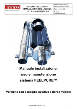 Manuale installazione, uso e manutenzione sistema FEELPURE&trade;