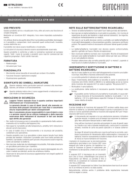 ISTRUZIONI RadIOSVeglIa aNalOgIca eFW 855