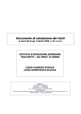 Documento di valutazione dei rischi - IIS "Racchetti