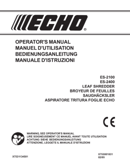 operator`s manual manuel d`utilisation
