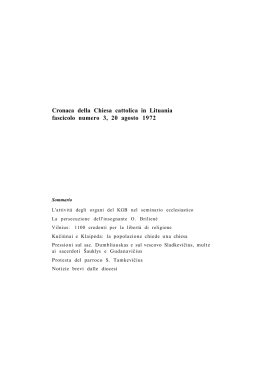Cronaca della Chiesa cattolica in Lituania fascicolo