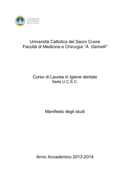 manifesto degli studi corso di laurea triennale in infermieristica