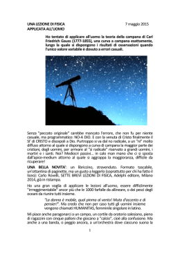 UNA LEZIONE DI FISICA 7 maggio 2015 APPLICATA ALL`UOMO