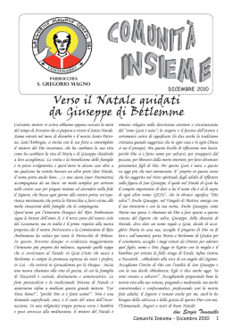 Verso il Natale guidati da Giuseppe di Betlemme