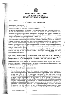 Ordinanza - Vendite Giudiziali