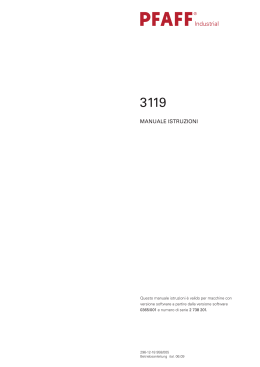 MANUALE ISTRUZIONI - pfaff
