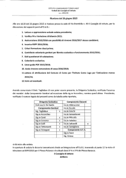 Riunione 26 giugno 2015 - Istituto Comprensivo Como Lago