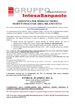 Assistenza modello 730 iscritti Area Milano
