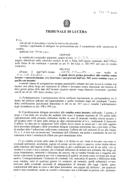 TRIBUNALE DI LU CERA - Vendite