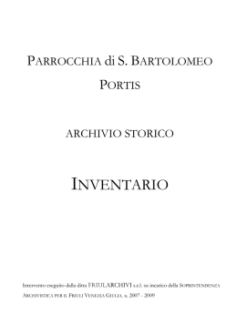 Inventario dell`archivio - Soprintendenza archivistica del Friuli
