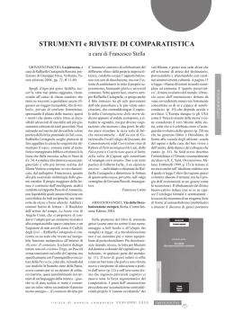 STRUMENTI e RIVISTE DI COMPARATISTICA