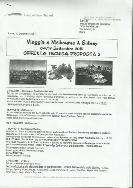 Viaggio a Melbourne e Sidney 4-17 settembre 2015